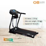 Treadmill OB-1057 DC 1.75 HP Max User 90 kg | Belt Massager Speaker MP3