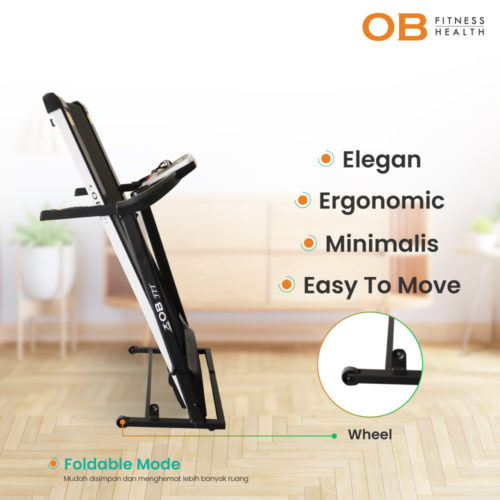 Electric Treadmill OB-1061 Ergonomic Design for Home Use