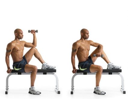 seated dumbbell external rotation