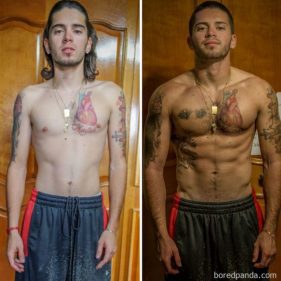 Selama 2 tahun, pria ini berhasil menaikkan berat badan dari semula 45 kg saja menjadi 63 kg.