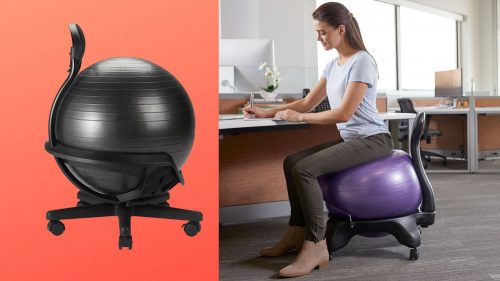 Balance Ball Chair pada pada beberapa Peralatan Yoga untuk Senam di Rumah / Studio