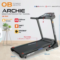 OB-1041 Archie Treadmill Elektrik DC 2.5 HP Max User 115 kg w/ Digital App
